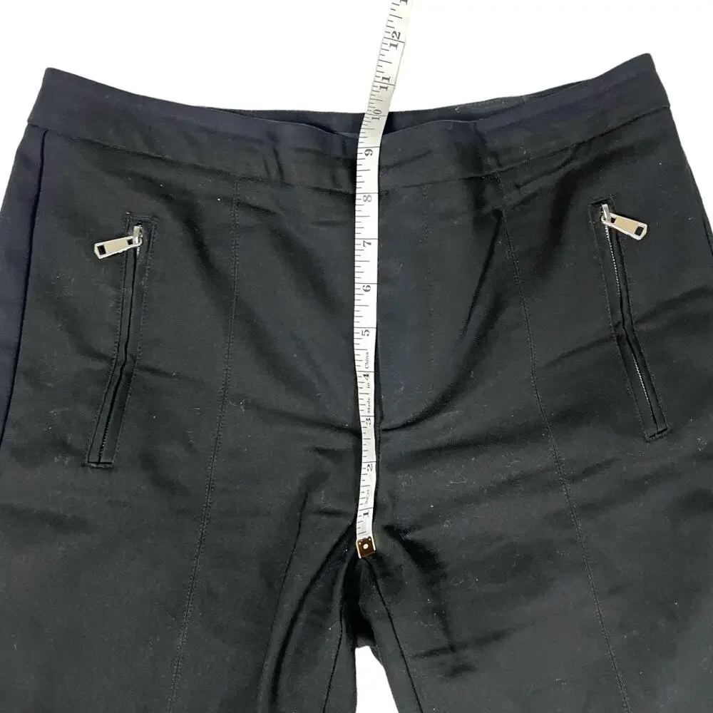 Zara‎ Basic Pants Slim Leg Black Faux Pockets Zip Detail Women's Medium
